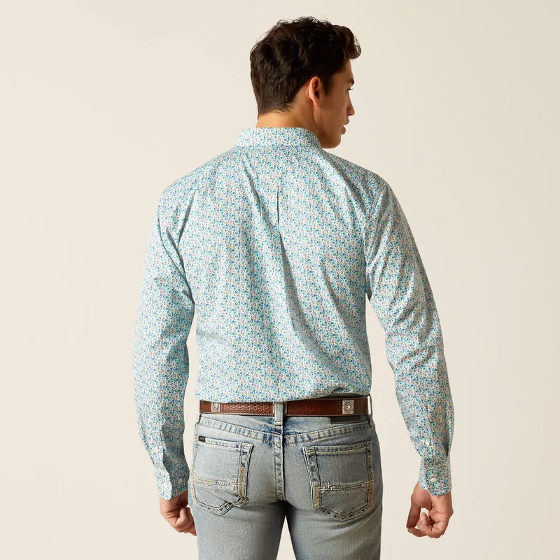 Ariat Men's Wrinkle Free Kellen Fitted Shirt- Blue