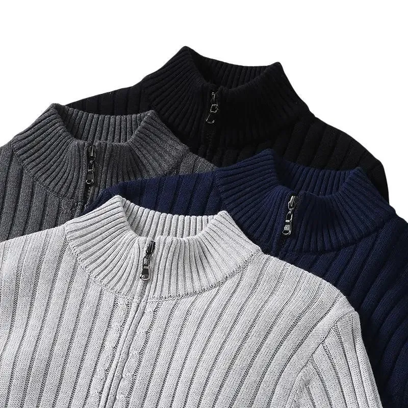 Autumn stand collar cotton cardigan