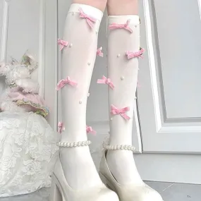 Bows and Sweet Treasures of the Sea      Goth  Socks Dark Academia Mermaidcore Kawaii Academia Y2K Cottagecore Coquette Fairycore Dollette Princesscore