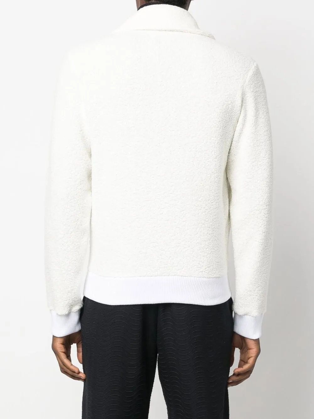 CASABLANCA Logo-embroidered zip-front jacket Off-White