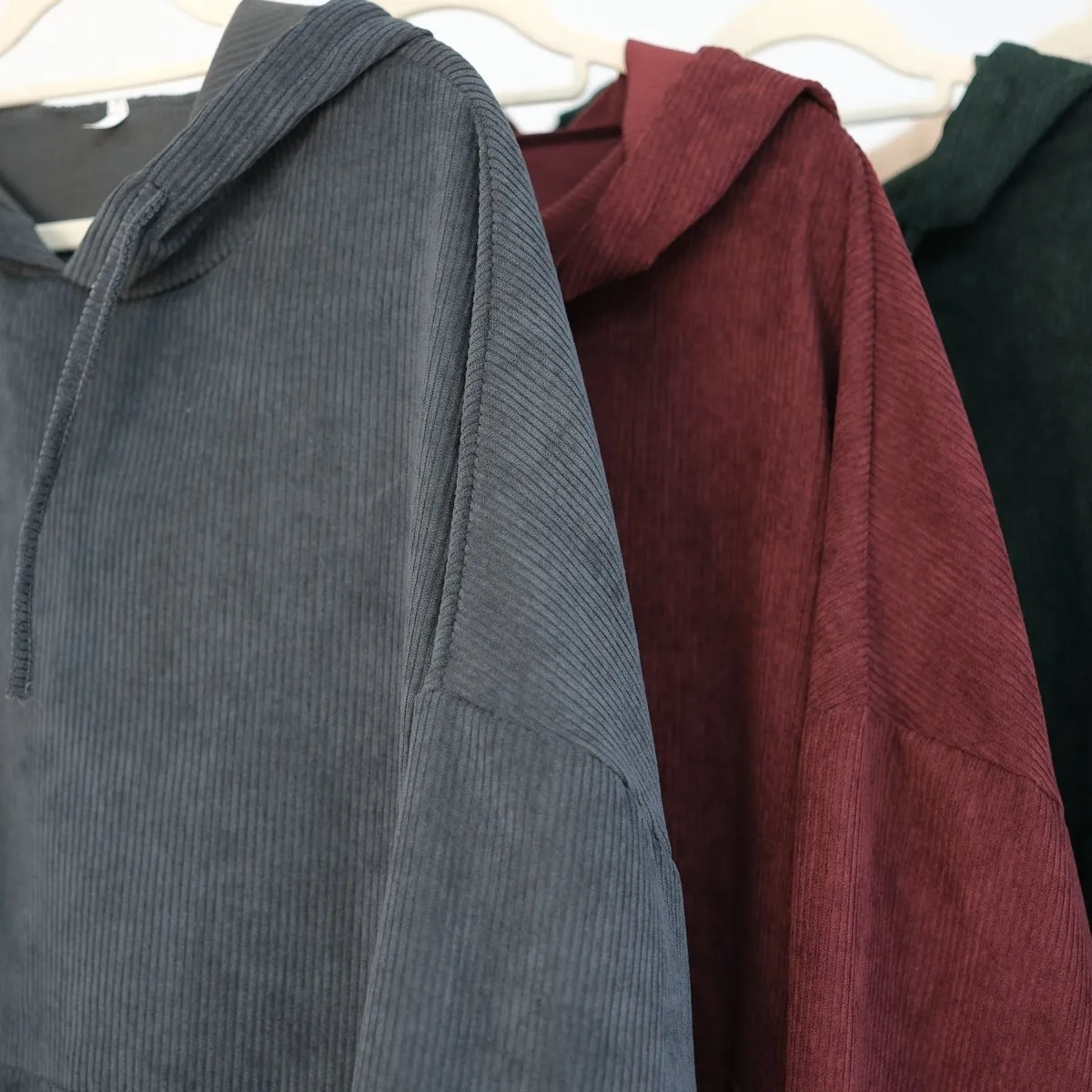 Casual Corduroy Hoodie Abaya (MA110)