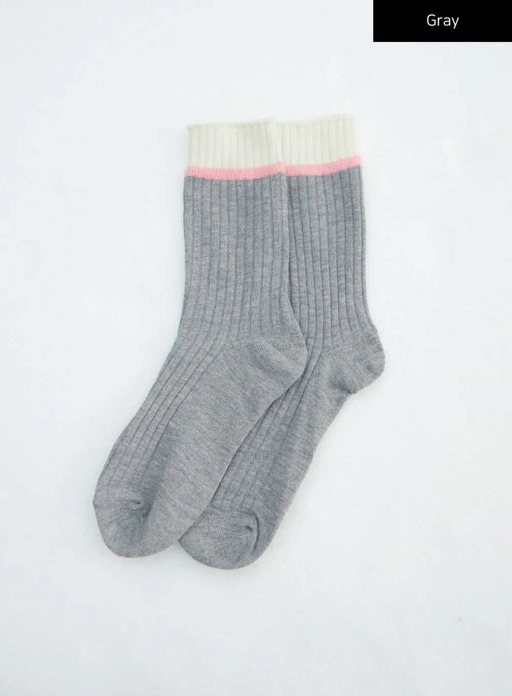 Color Block Knit Socks IN316