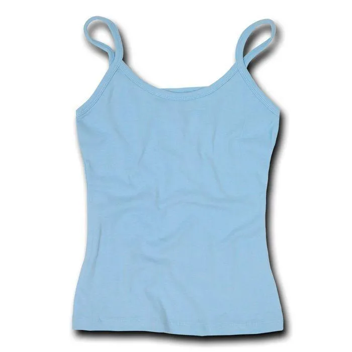 Decky Women'S Cotton Jersey Rib Spaghetti Strap T-Shirt Camisole Tanks