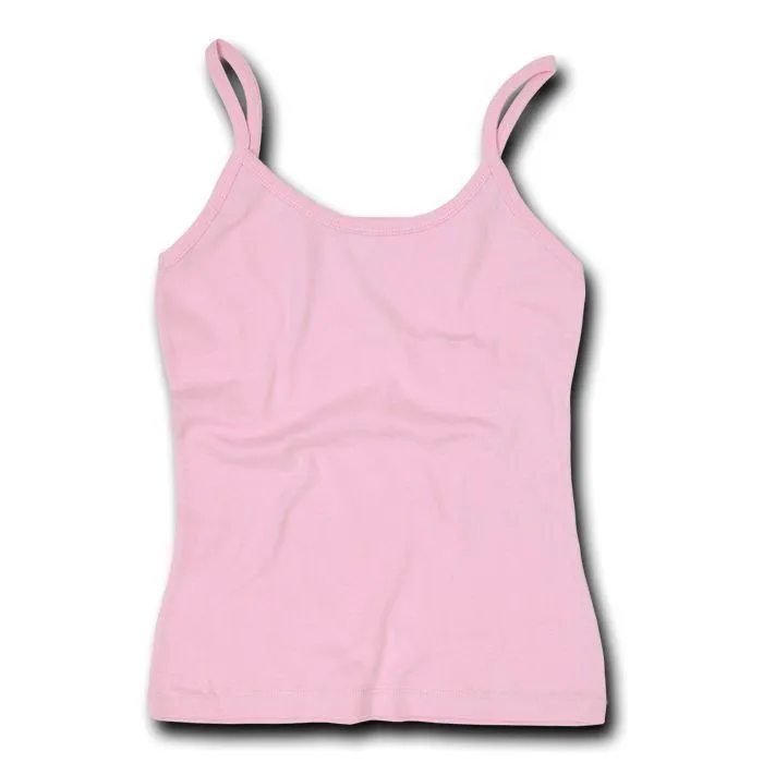 Decky Women'S Cotton Jersey Rib Spaghetti Strap T-Shirt Camisole Tanks