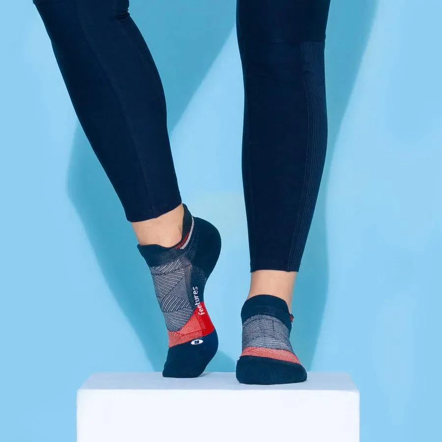 Elite Light Cushion No Show Tab Socks USA Navy