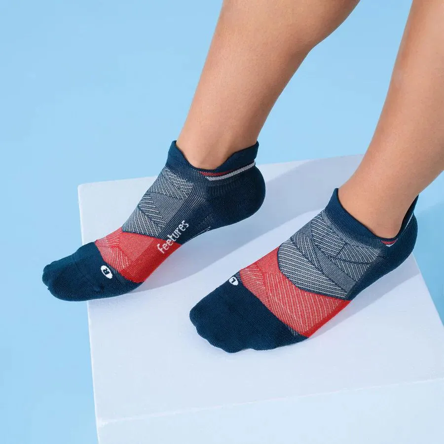 Elite Light Cushion No Show Tab Socks USA Navy