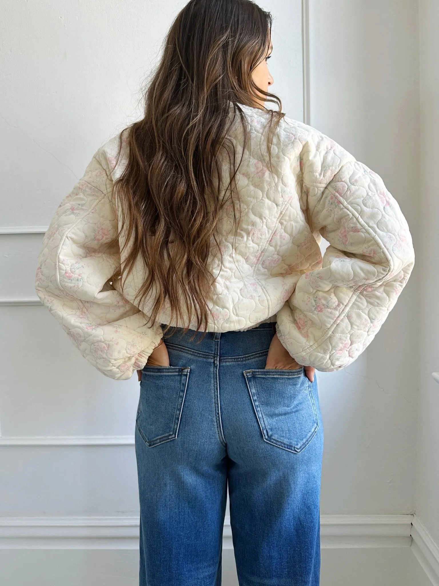 Floral Quilted Bomber Jacket
