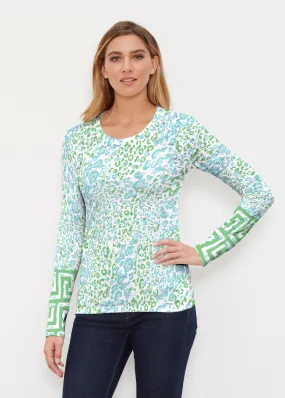 Greek Cat Green (7913) ~ Thermal Long Sleeve Crew Shirt