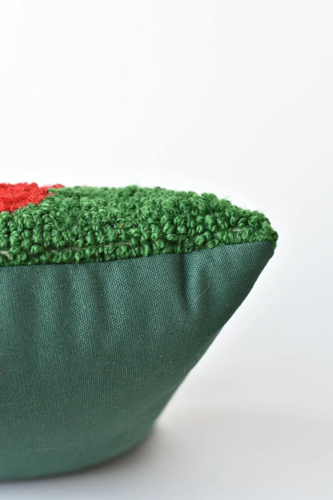 Holiday Fox Hooked Pillow