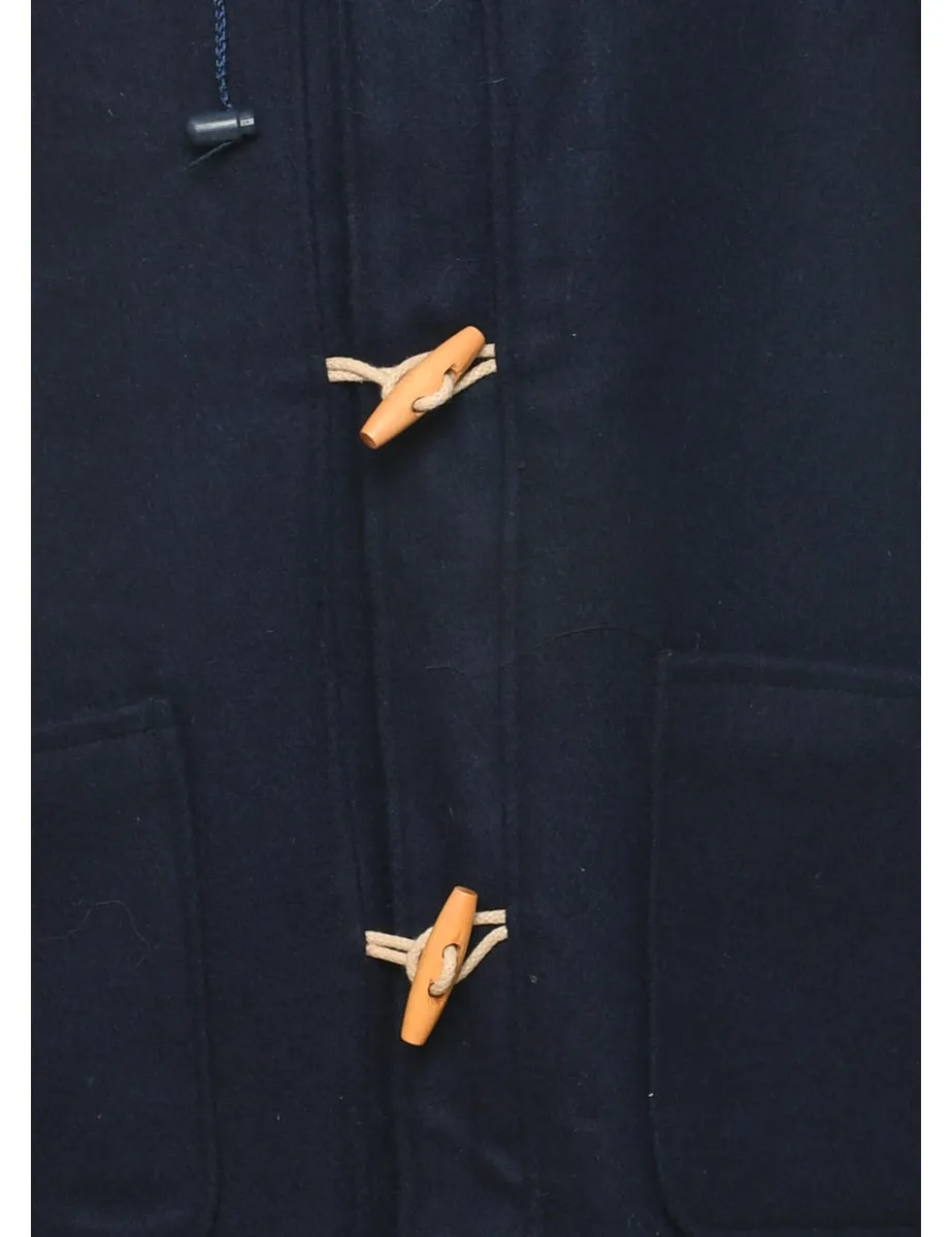 Hooded Navy Duffle Coat - M