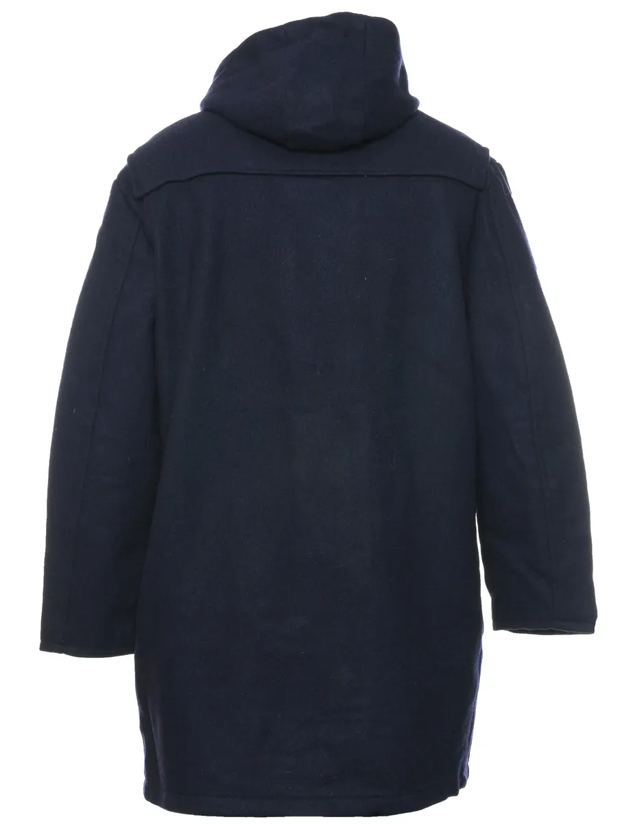Hooded Navy Duffle Coat - M