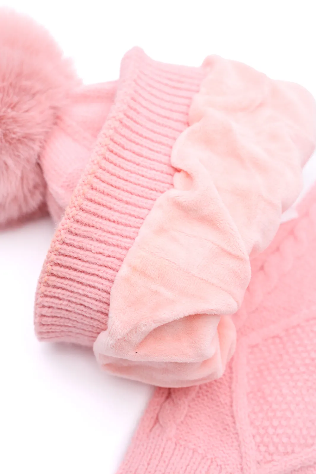 Jane Frost Beanie, Glove & Scarf Set in Pink