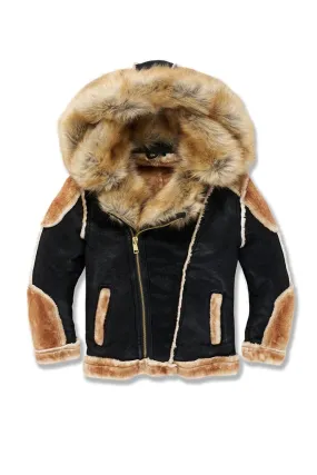 Jordan Craig - Kids El Jefe Shearling Moto Jacket - Black Coffee (91536K)