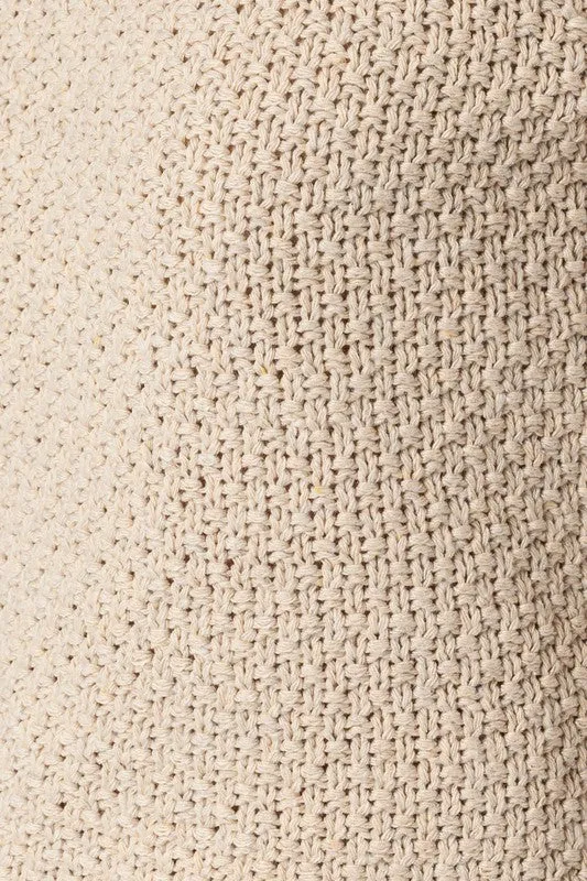Milo Puff Sleeve Round Neck Texture Sweater Top