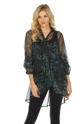 New Label Blouse 88894 Green/Black