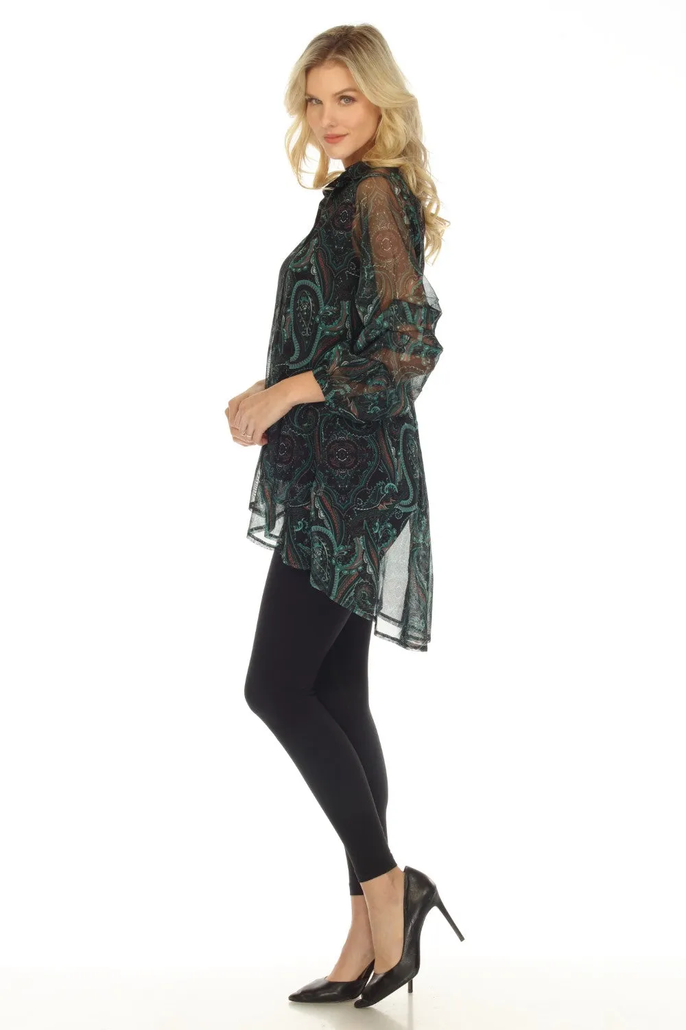 New Label Blouse 88894 Green/Black