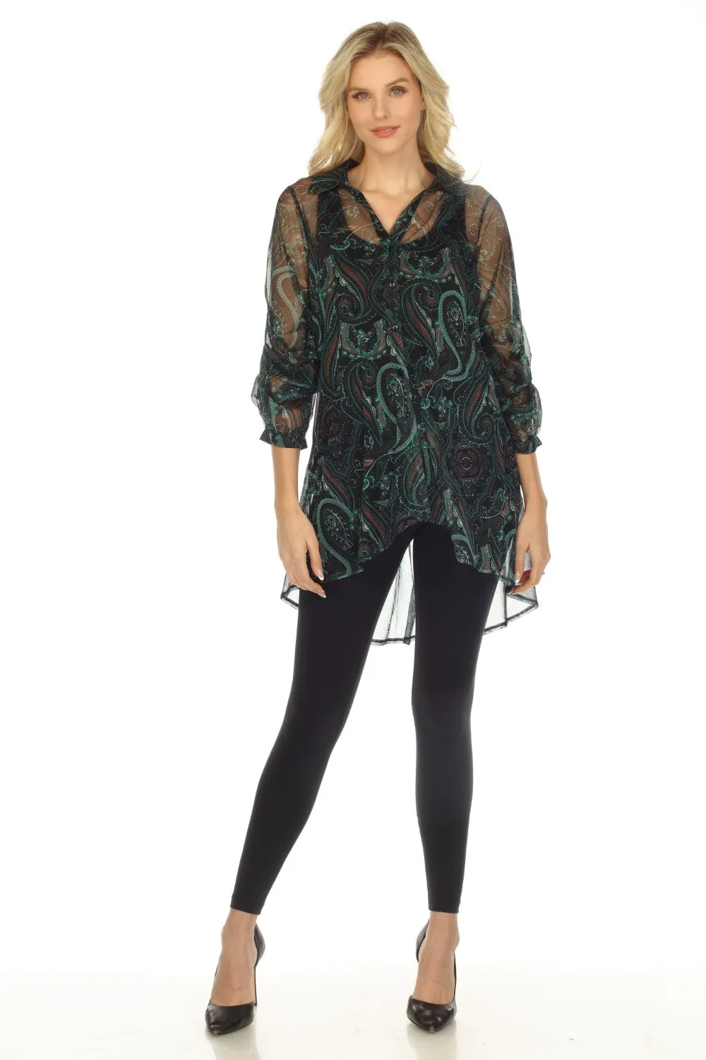 New Label Blouse 88894 Green/Black