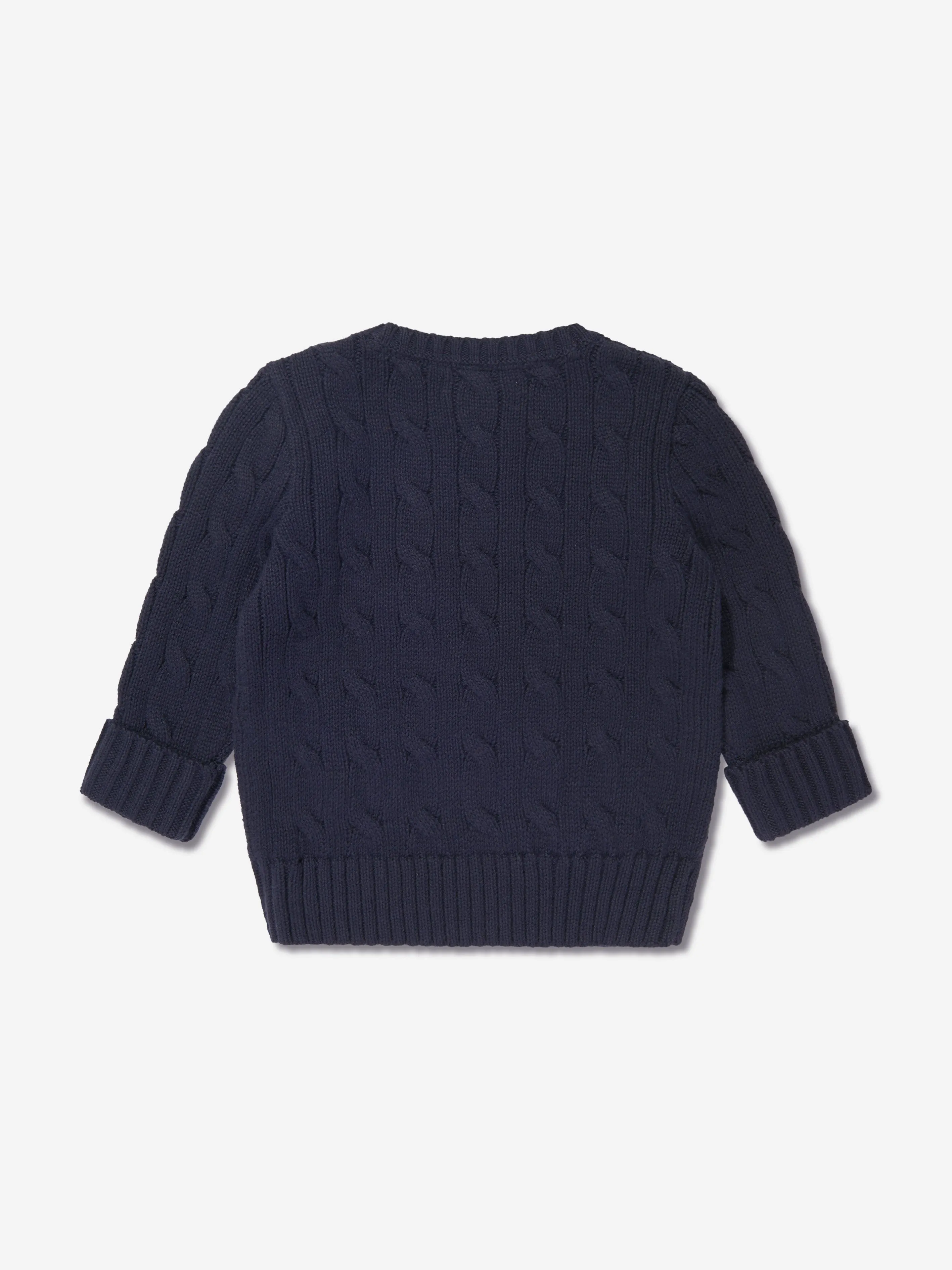Ralph Lauren Baby Boys Cable Knit Sweater in Navy