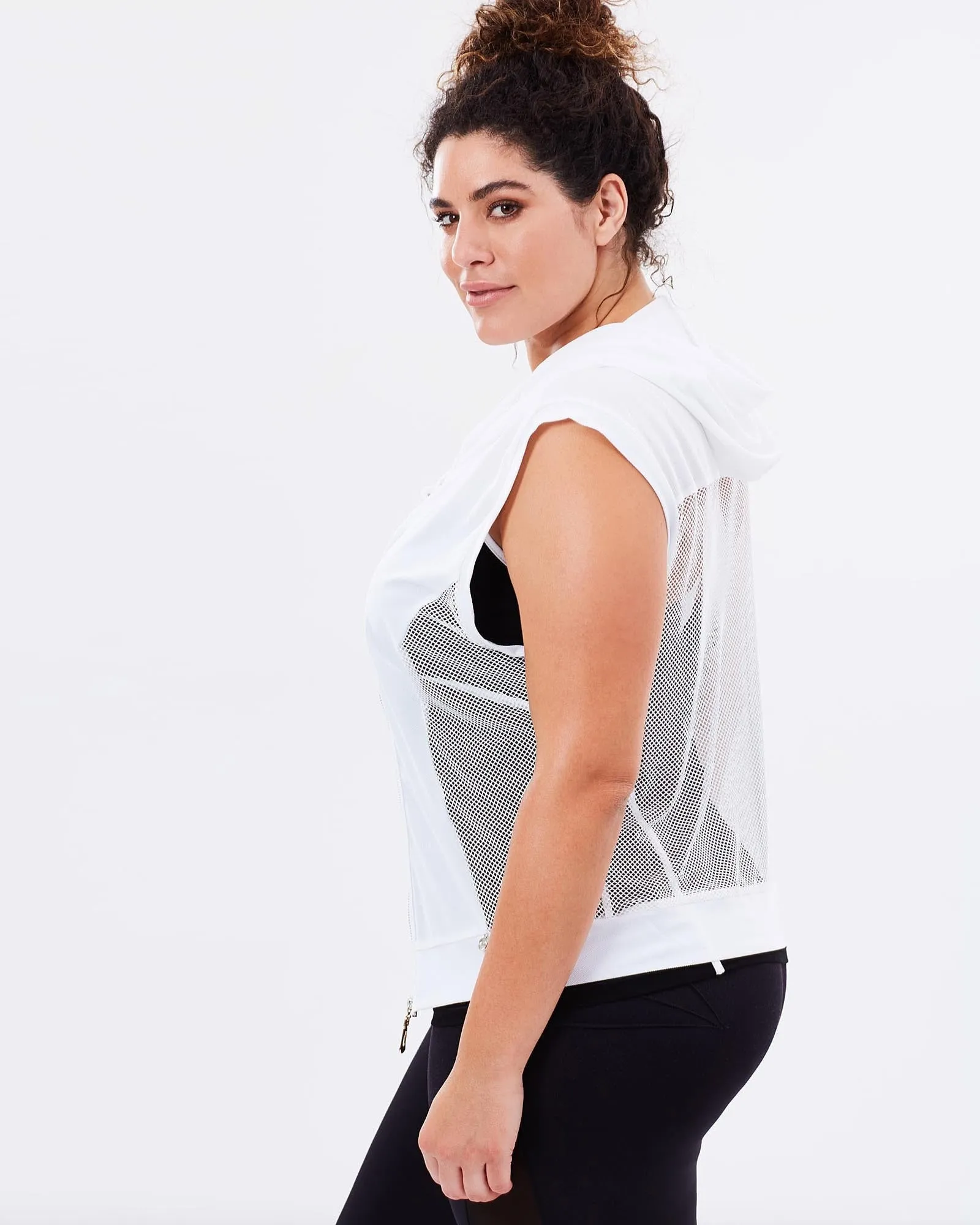 Slingback Mesh Hoodie - White