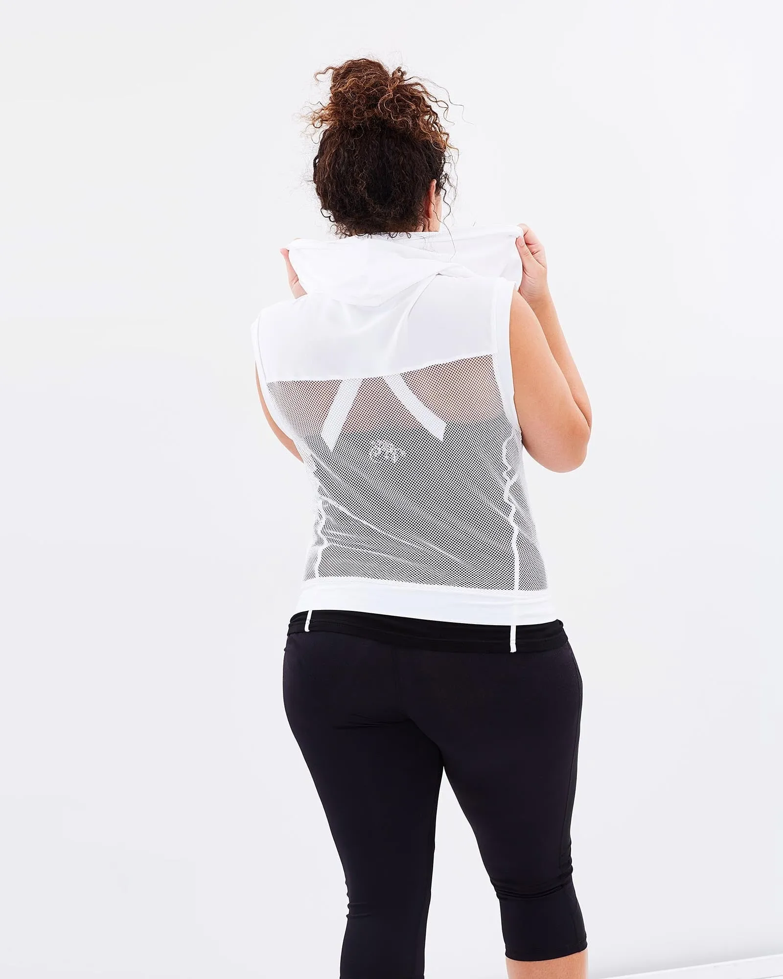 Slingback Mesh Hoodie - White