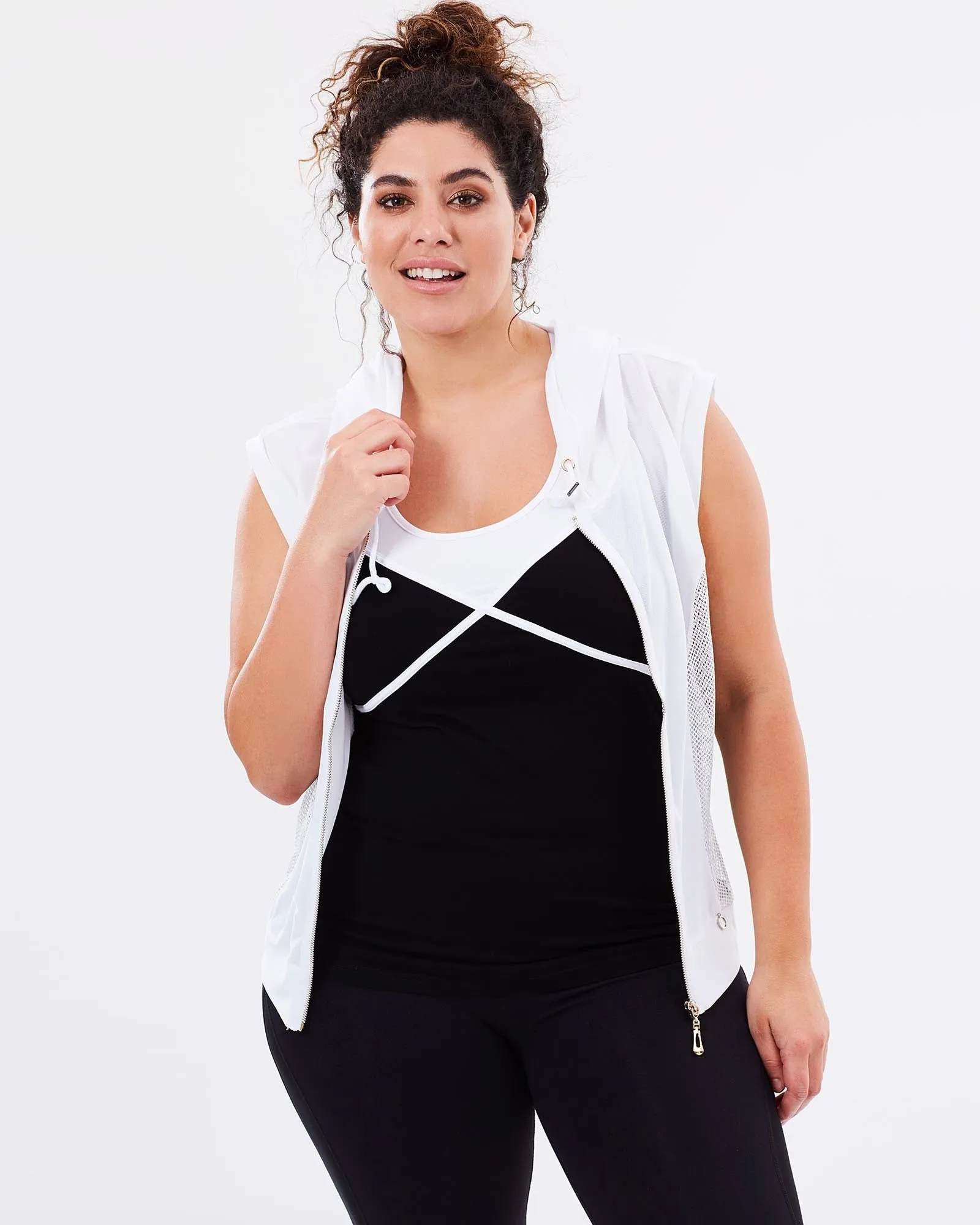Slingback Mesh Hoodie - White