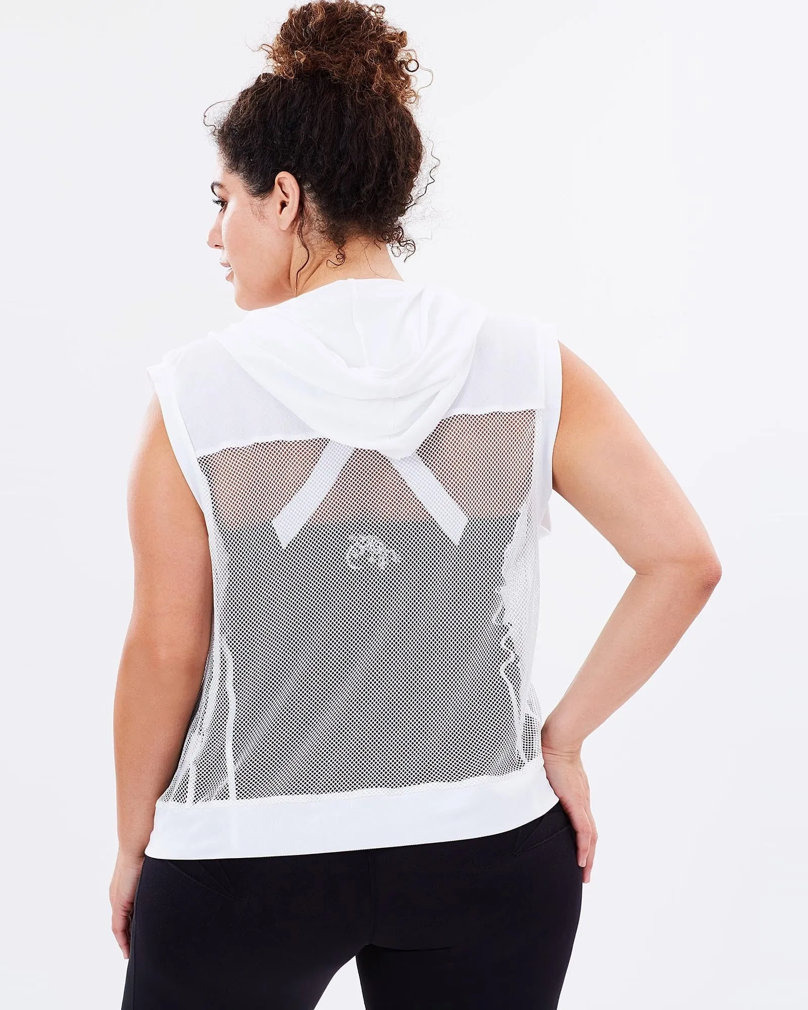 Slingback Mesh Hoodie - White