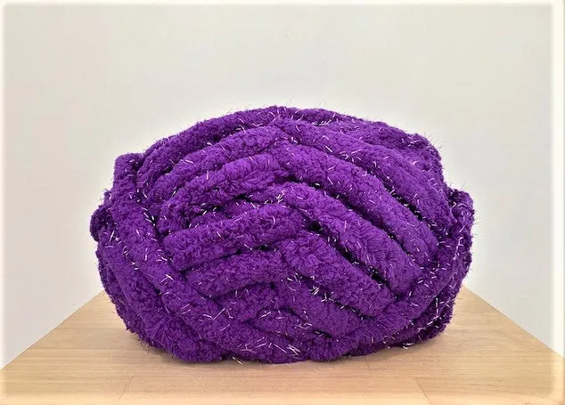 Sparkly chenille yarn