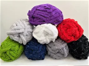 Sparkly chenille yarn