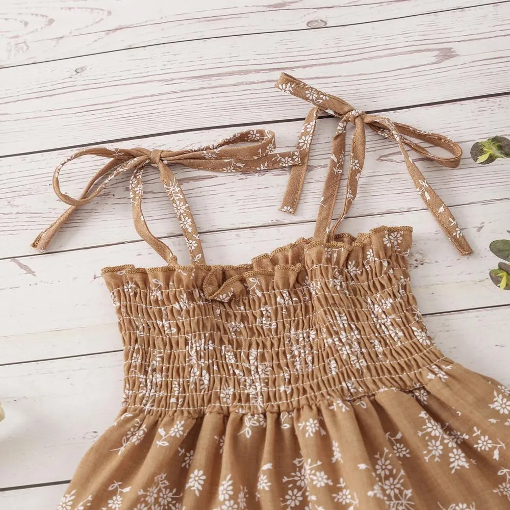 Summer Floral Print Slip Dress Wholesale Baby Children Clothes