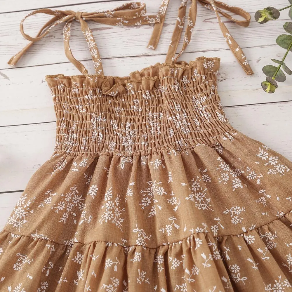 Summer Floral Print Slip Dress Wholesale Baby Children Clothes