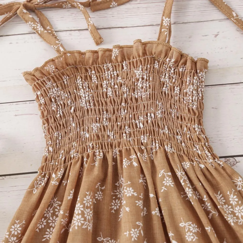 Summer Floral Print Slip Dress Wholesale Baby Children Clothes