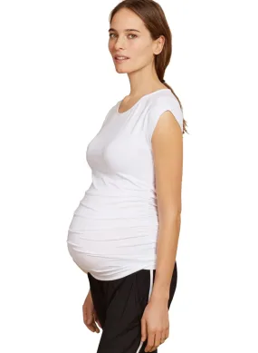 The Maternity Short Sleeve Top - White
