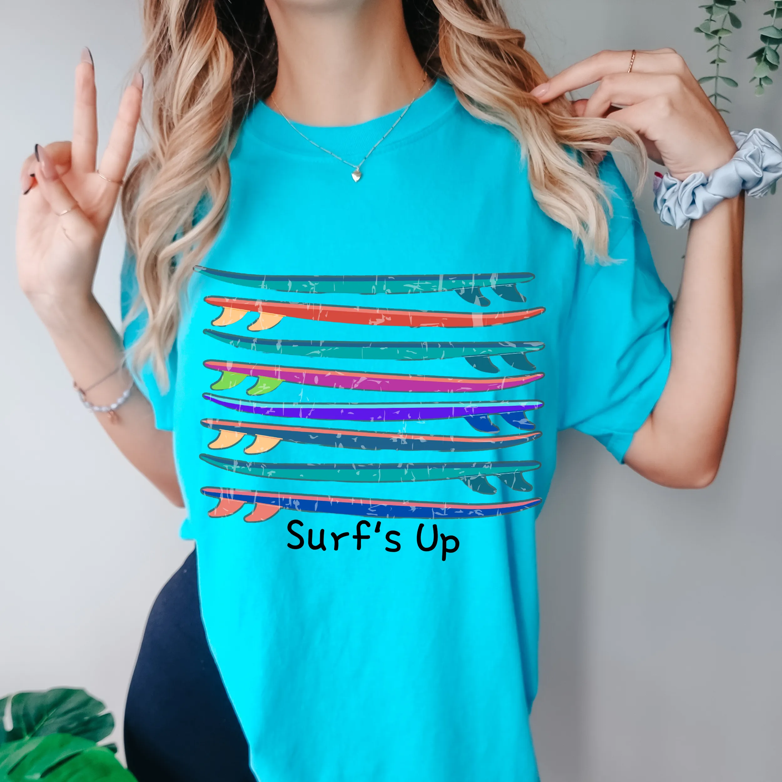 Vintage Surf's Up Summer Comfort Colors® Unisex T-shirt, Vintage Surfboard Design, Pretty Spring or Summer Colors, Retro Surfboards Tee