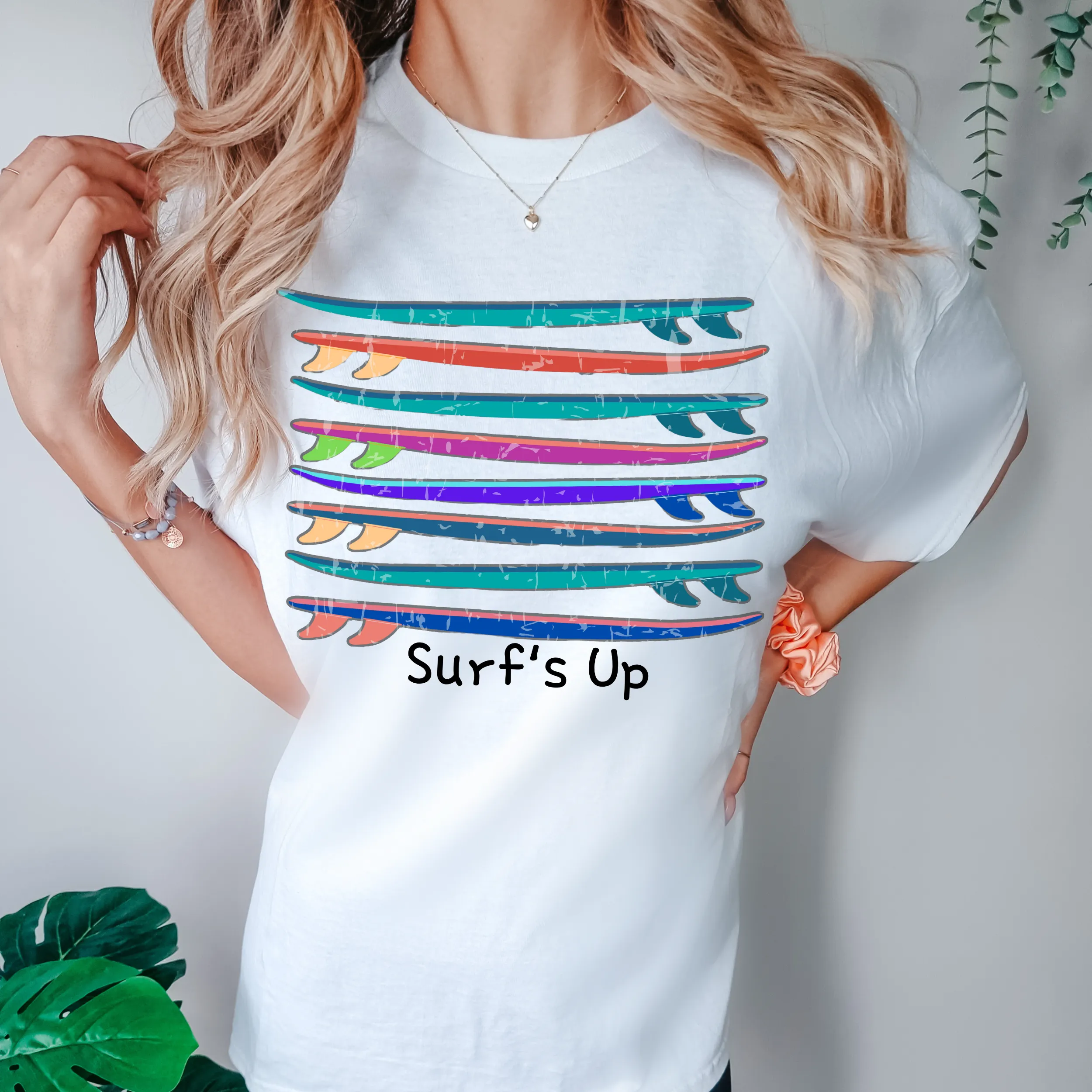 Vintage Surf's Up Summer Comfort Colors® Unisex T-shirt, Vintage Surfboard Design, Pretty Spring or Summer Colors, Retro Surfboards Tee